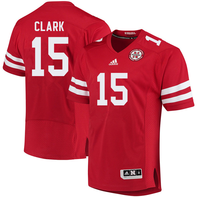 Men #15 Braxton Clark Nebraska Cornhuskers College Football Jerseys Sale-Red